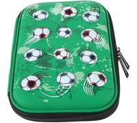 BESPORTBLE Pencil Case Sturdy Multi-Function Organizer Pouch Football-Pattern Eva Large Capacity Green with Zipper for Students, for School and Outdoor Storage