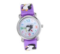 BESPORTBLE Penguin Cartoon Digital Watch with Ergonomic Strap for School Students Educational Teaching Purple Wristwatch for Active
