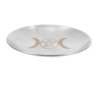 BESPORTBLE Pentagram Altar Tray 5.5 Inch Stainless Steel Candle Holder for Family Sacrifices and Ritual Use