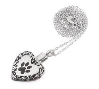 BESPORTBLE Pet Ashes Necklace with Paw Print Urn Perfume Diffuser Keepsake Jewelry Memorial Cremation Pendant for Dogs and Cats Durable and Skin Friendly Cherish Precious Memories