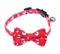 BESPORTBLE Pet Bowtie Collar Bell for Cats Cute Cartoon Snowman Design for Christmas Parties and Festivals Lightweight Material Safe and Comfortable for All-day Wear