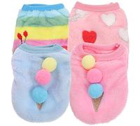 BESPORTBLE Pet Dog Costume 4pcs Outfits for Dogs Warm Vest Plush Puppy Coat Winter Clothes