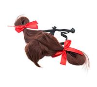 BESPORTBLE Pet Dog Wig Costume Colored Curly Synthetic Hair Wig with Braids for Small Dogs for Parties Halloween Christmas Birthdays and Photo Shoots with Elastic Band