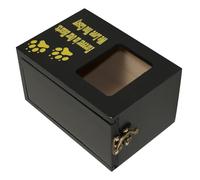 BESPORTBLE Pet Funeral Box Pet Urn Lost Pet Memorial Cat Dog Keepsake Memorial Pet Loss Prevention Dog Urns for Ashes Small Cinerary Casket Dog Ashes Urn Pet Photo Urn Black Wooden