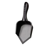 BESPORTBLE Pet Litter Scoop for Cats with Comfortable Handle and Lozenge Shape, Sturdy Black Plastic Designed for Small Particles, for Cleaning The Litter Box