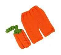 BESPORTBLE Photography Clothes Crochet Pumpkin Set with Soft Breathable Hat and Pants for Newborn Photo Props 3-4 Months Orange