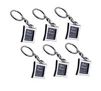 BESPORTBLE Picture Frame Key Ring Keychain Metal Rhombus Photo Frame 6Pcs for Couple Family Keepsake Gift