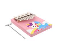 BESPORTBLE Pink Key Kalimba Thumb Piano for Beginners Portable Wooden Musical Instrument with Vibrant Painted Finish for Gatherings Classroom and Outdoor Play