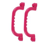 BESPORTBLE Pink Plastic Grab Bars for Outdoor Playhouse and Jungle Gym Weatherproof Climbing Handles with Ergonomic Non Slip Grip Playground Equipment Accessories for Swing and Climbing