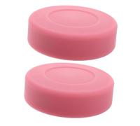 BESPORTBLE Pink PVC Ice Hockey Pucks 2Pcs round Flat Training Matte Finish