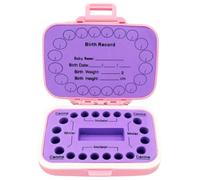 BESPORTBLE Pink Teeth Storage Holder Box for Teeth with Prevent Sliding Feature and Writable Information Keepsake