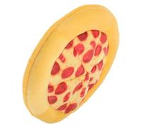 BESPORTBLE Pizza-shaped Squeaky Dog Chew Toy for Medium Dogs, Yellow Plush | Long-lasting Gum Massage, Fetch Games and Playtime, Single Pack for New Puppy Owners, Slice Style