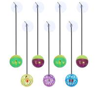 BESPORTBLE Plastic Bearded Dragon and Interactive Play for Home Decoration 7pcs with Sucker Bell Balls Food Dispensing and Pressure Relief Features Random Color for Climbing Pets