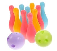 BESPORTBLE Plastic Bowling with Pins and Balls Educational Interactive Game for Boys Eco Friendly Safe Material Indoor Outdoor Activity for Development Random Color