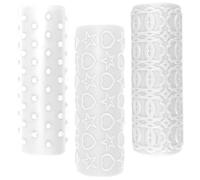 BESPORTBLE Plastic Clay Texture Roller Featuring Delicate Patterns and Styles 3pcs with Rounded Edges for Clay Craftsmanship and Handmade Pottery Earrings and Jewellery Making