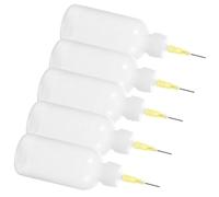 BESPORTBLE Plastic Pottery Glaze Bottle with Fine Needle Tip Applicator 5pcs 50ml for Precise Glazing and Pottery Coating, for Tattooing Art and Professional Finish Enhancement