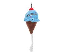 BESPORTBLE Plush Blue Chew Ice Cream Cone Shape Squeaky Dog Soft Sturdy Interactive for Boredom Relief and Playtime Fun for Puppies and Dogs