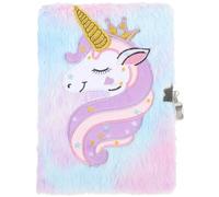 BESPORTBLE Plush Diary for Girls Lockable Diary Plush Notepad Adorable Cartoon Unicorn Cover Notebook for Boys and Girls and Students to Write