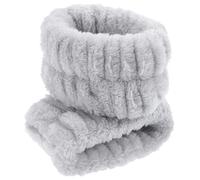 BESPORTBLE Plush Flannel Hair Tie and Supple Wrist Bands 2pcs Set for Face Washing, Comfortable Spa Wrist Washbands for Women and Girls Skincare Use