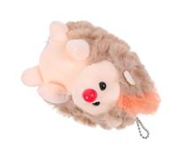 BESPORTBLE Plush Hedgehog Keychain Pendant Adorable Stuffed Animal Bag Charm for Handbags School Bags and Wallets Cute Grey Hedgehog Design for Boys and Girls and Adults
