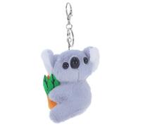 BESPORTBLE Plush Koala Keychain Bag Pendant, Adorable Fluffy Bag Charm for Backpack and Car Keys, Soft Grey Leaf Pattern, Party Accessory