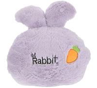 BESPORTBLE Plush Rabbit Doll Hand Warmer Throw Pillow with Short Plush Material in Purple, Soft and Cute Winter Gift for Girls, for Desk or Fireplace Use