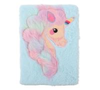 BESPORTBLE Plush Unicorn Notebook for Notepad Blue Soft Cover Cartoon Journal Creative Scrapbook Suitable for School and Travel Writing
