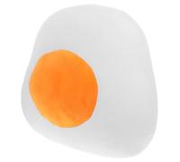 BESPORTBLE Poached Egg Throw Pillow Unique Plush Doll Sofa Decoration Party Favor White Orange Spandex for Dessert House Kitchen