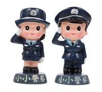 BESPORTBLE Policeman Figure Model Cake Topper Set Small Police Figurines for Birthday Party Decoration and Kids Celebration