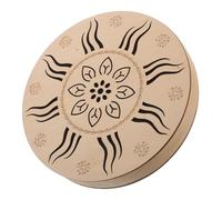 BESPORTBLE Portable 8" Ethnic Rain Drum Handheld Percussion Instrument with Leaf Pattern, Soothing Water Sound Maker for Yoga, Meditation, Outdoor Garden Relaxation