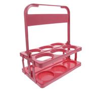 BESPORTBLE Portable Beer Basket for Outdoor BBQ Foldable 6-Bottle Holder in Pink Handheld Beer Carrier Handle for Parties and Picnics Sturdy and Reusable