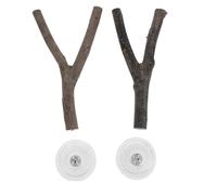 BESPORTBLE Portable Bird Perch 2pcs Natural Wood Branchlike Design with Strong Suction Cup Enhancing Owner Bird Interaction for Parrots and Cockatiels for Indoor and Window Use