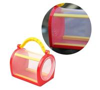BESPORTBLE Portable Butterfly Catching Cage with Sturdy Handle for Outdoor Exploration Red Insect Habitat House for Boys and Easy Access Screened Mesh Box for Backyard and Nature Study