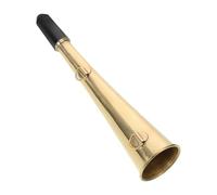 BESPORTBLE Portable Copper Railway Horn with Bull's Horn Shape and Loud Sound Easy to Use Road Railway Bell Golden Musical Instrument Accessory