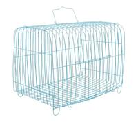 BESPORTBLE Portable Parrot Travel Cage Metal Handheld Bird Carrier Medium Blue Half-round Small Bird Cage for Cockatiels Parakeets Conures