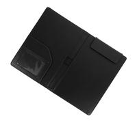 BESPORTBLE Portable Pu Clipboard Document Organizer for Office and Restaurant Use with Clips, Black Magnetic Clipboard Folder to Protect Files and Organize Loose Pages