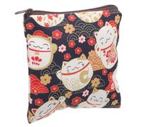BESPORTBLE Portable Sanitary Bag for Women Spacious Pad Holder for Period Essentials Travel Cosmetic Pouch with Wear-resistant Material Coin and Card Organizer Cute Cartoon Design