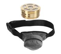 BESPORTBLE Portable Smokeless Moxibustion Box and Easy to Use with Adjustable Straps and Hollow Brass Design, Flannel Velvet Cloth Cover Promotes Circulation for Home and-the-go Use