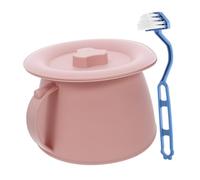 BESPORTBLE Portable Toilet Chamber Pot with Lid and Cleaning Brush Lightweight Bedside Urinal for Elderly Disabled Portable Spittoon and Commode Bucket for Home Office Travel Pink