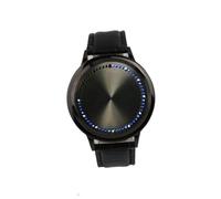 BESPORTBLE Portable Touch Screen LED Watch with Round Dial PU Band Black Stylish Daily Wear for Men Energy Saving Function for Casual and Sports Use