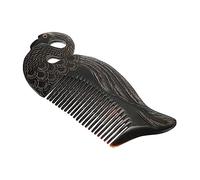 BESPORTBLE Premium Natural Ox Horn Hair Massage Comb for Women Smooth Static Scalp Massager and Styling Tool Black Texture Comb for All Hair Types and Lengths