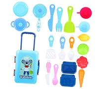 BESPORTBLE Pretend Play Kitchen with Pull Rod for Easy Carrying Educational Role Play Cooking for Enhance Parent Interaction and Cognitive Skills Portable Playhouse Prop for Boys