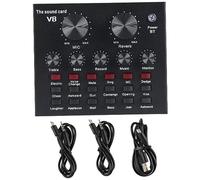 BESPORTBLE Professional Condenser Microphone Sound Card External Sound Card Dj Mixer Mobile Audio Mixer Live Tone Effects Usb High Pitch Sharp Deep Bass Rich Reverb Compatible Phones