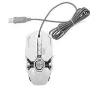 BESPORTBLE Professional Gaming Mouse Classic Plastic Design and Upgraded Key Layout Wired with Skin-like Layer Silver Computer USB Mouse with 7 Programmable Keys for Playing Computer Games