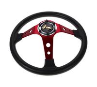 BESPORTBLE Pu Dish Deep Racing Steering Wheel for Car Golf Cart and Truck Simulator Gaming Drift Wheel Horn Button