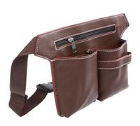 BESPORTBLE Pu Hair Stylist Tool Bag for Hair Cutting Tools Brown Scissors Pouch with Easy Access and Compact Design Suitable for Personal and Professional Use