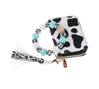 BESPORTBLE PU Wristlet Keychain with Beaded Bracelet Stylish and Practical for Credit Cards Cash Ids for Any Occasion