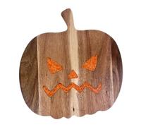 BESPORTBLE Pumpkin Shaped Maple Wood Cutting Board with Reinforced Edges for Halloween Serving Chopping Meat Fruits Vegetables Cheese Stylish Kitchen Tray for Holiday Gatherings and