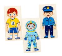 BESPORTBLE Puzzle 3pcs Cognition Puzzle Toy Educational Wooden Toys Early Learning for Boys Girls Safe