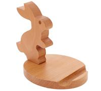 BESPORTBLE Rabbit Tabletop Phone Holder Wood Craft Bracket with Device Protection for